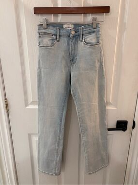 Frame Denim Pale Blue Straight Leg Jeans